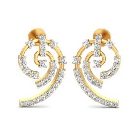 Brilliant diamond cluster earrings 0.54 Ct Diamond Solid 14K Gold