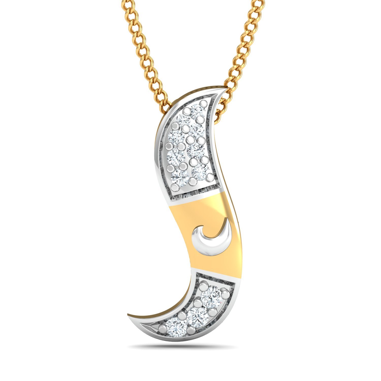 Lovely Diamond Pendant Necklace 0.11 Ct Diamond Solid 14K Gold