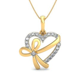 Adorable Fashion Diamond Pendants 0.19 Ct Diamond Solid 14K Gold