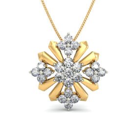 Stylish Latest Diamond Pendant 0.415 Ct Diamond Solid 14K Gold