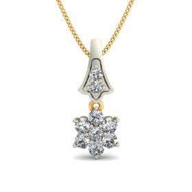 Brilliant Real Diamond Pendant 0.115 Ct Diamond Solid 14K Gold