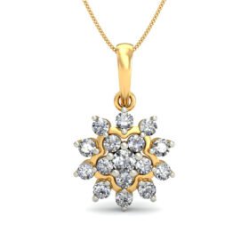 Shimmering Diamond Pendant 0.255 Ct Diamond Solid 14K Gold