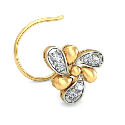 Charming nose ring 0.063 Ct Diamond Solid 14k Gold