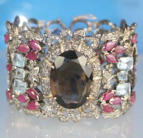 vintage bracelets 10.66 Tcw Rose Cut Diamond 925 Sterling Silver vintage style jewelry