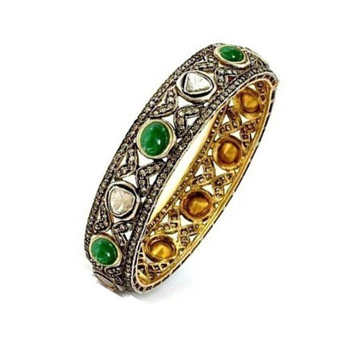 vintage bracelets 8.55 Tcw Rose Cut Diamond 925 Sterling Silver victorian jewelry