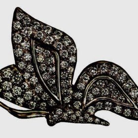 silver brooch 1.3 Tcw  Rose Cut Diamond 925 Sterling Silver antique jewelry