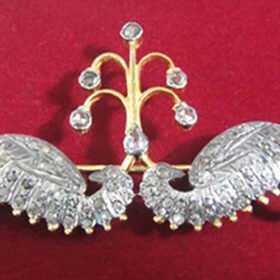 antique brooches 1.5 Tcw  Rose Cut Diamond 925 Sterling Silver fine antique jewelry