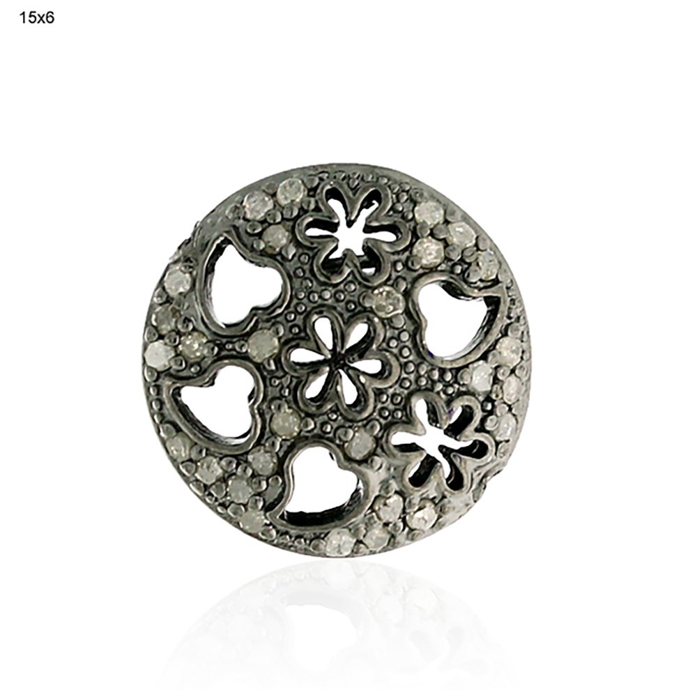 art deco beads 0.56 Tcw Rose Cut Diamond 925 Sterling Silver vintage art deco jewelry