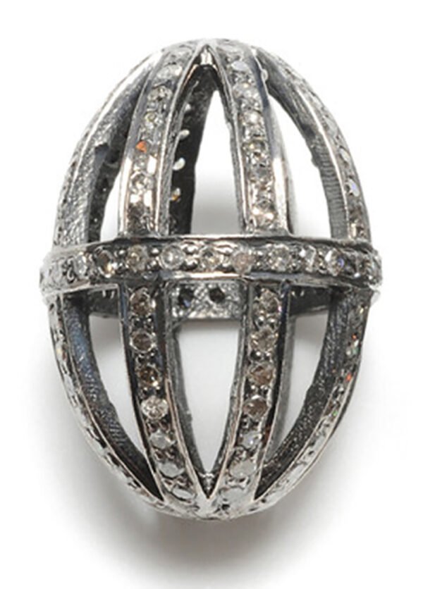 art deco beads 1.16 Tcw  Rose Cut Diamond 925 Sterling Silver vintage jewelry