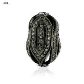 diamond beads 1.15 Tcw  Rose Cut Diamond 925 Sterling Silver vintage art deco jewelry