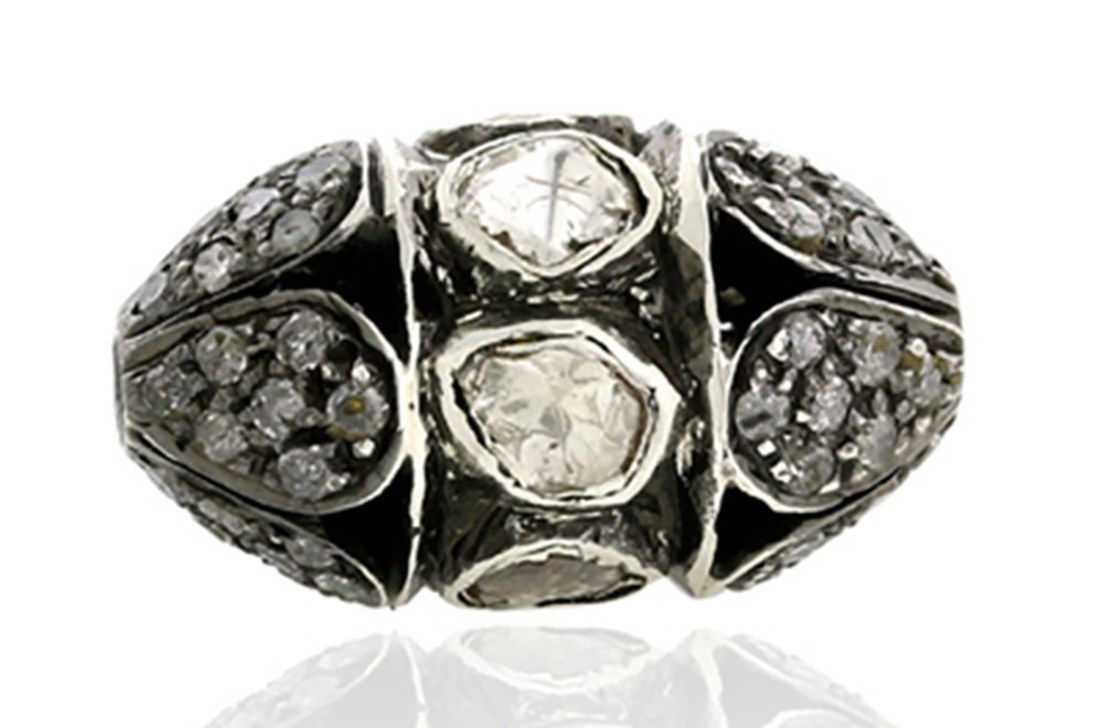 vintage beads 1 Tcw Rose Cut Diamond 925 Sterling Silver vintage jewelry