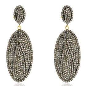 uncut earrings 6.5 Tcw  Rose Cut Diamond 925 Sterling Silver vintage diamond jewelry