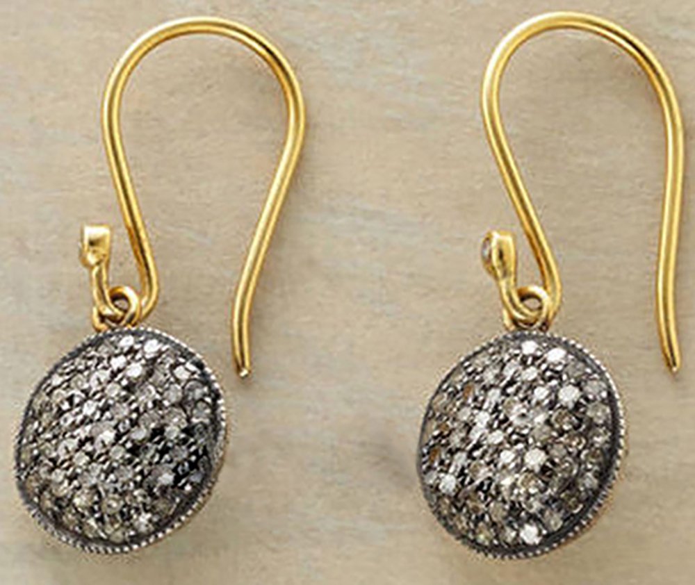 polki earrings 2.4 Tcw Rose Cut Diamond 925 Sterling Silver vintage jewelry