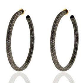 vintage earrings 4.15 Tcw  Rose Cut Diamond 925 Sterling Silver antique jewelry