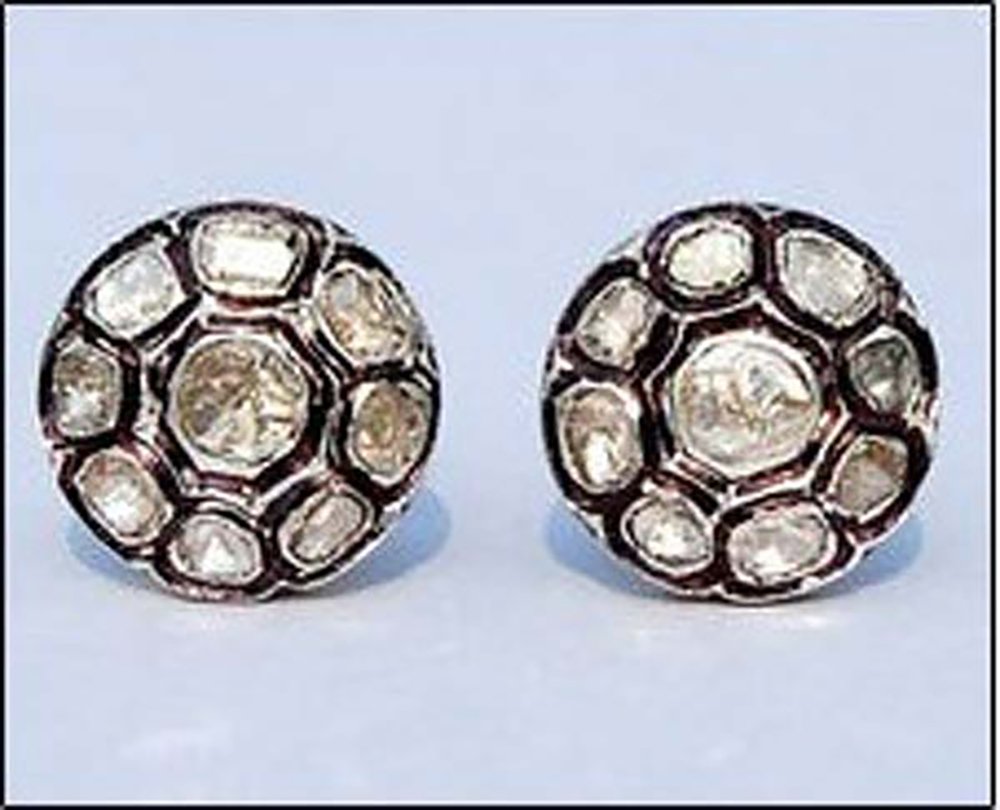 vintage earrings 1.8 Tcw Rose Cut Diamond 925 Sterling Silver vintage diamond jewelry