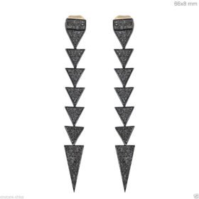 polki earrings 2.85 Tcw  Rose Cut Diamond 925 Sterling Silver vintage art deco jewelry