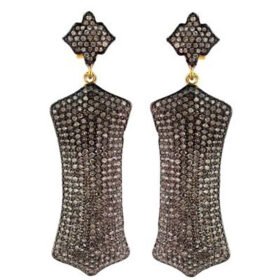 vintage earrings 4.15 Tcw  Rose Cut Diamond 925 Sterling Silver vintage diamond jewelry