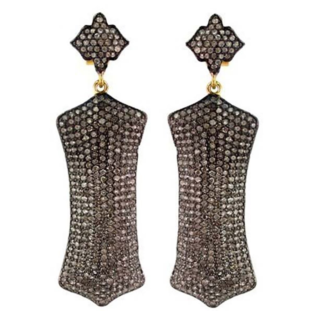 vintage earrings 4.15 Tcw Rose Cut Diamond 925 Sterling Silver vintage diamond jewelry