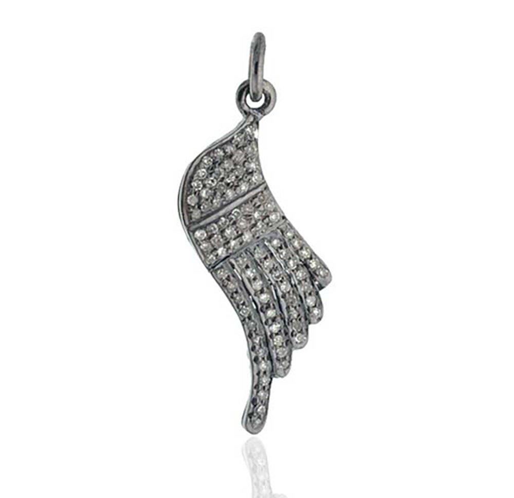 antique pendant 0.75 Tcw Rose Cut Diamond 925 Sterling Silver vintage diamond jewelry
