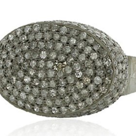 vintage engagement rings 3 Tcw  Rose Cut Diamond 925 Sterling Silver victorian jewelry