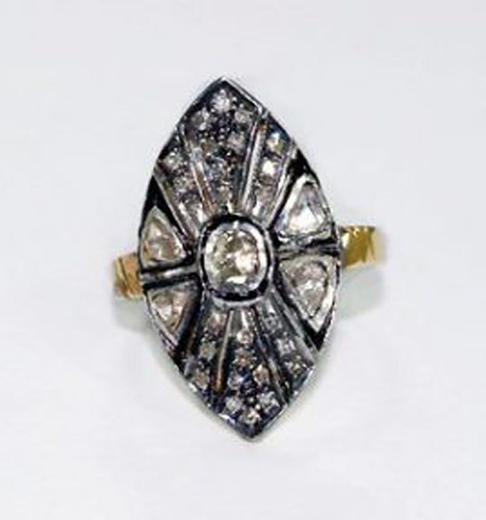 vintage engagement rings 0.77 Tcw Rose Cut Diamond 925 Sterling Silver fine antique jewelry