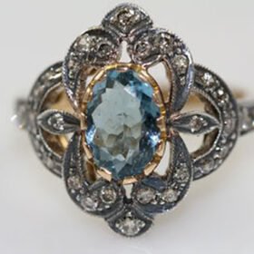 rose cut rings 2.92 Tcw Topaz Rose Cut Diamond 925 Sterling Silver vintage jewelry