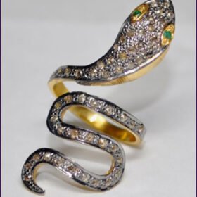 victorian rings 2.4 Tcw Emerald Rose Cut Diamond 925 Sterling Silver antique vintage jewelry