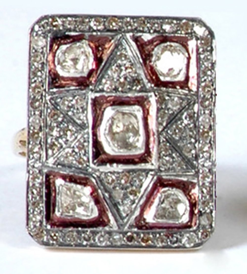 antique rings 2 Tcw Rose Cut Diamond 925 Sterling Silver fine antique jewelry