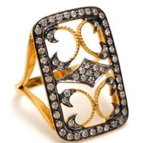 antique rings 1.2 Tcw  Rose Cut Diamond 925 Sterling Silver victorian jewelry