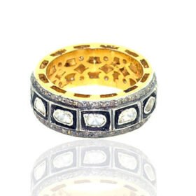 polki rings 1.7 Tcw  Rose Cut Diamond 925 Sterling Silver victorian jewelry