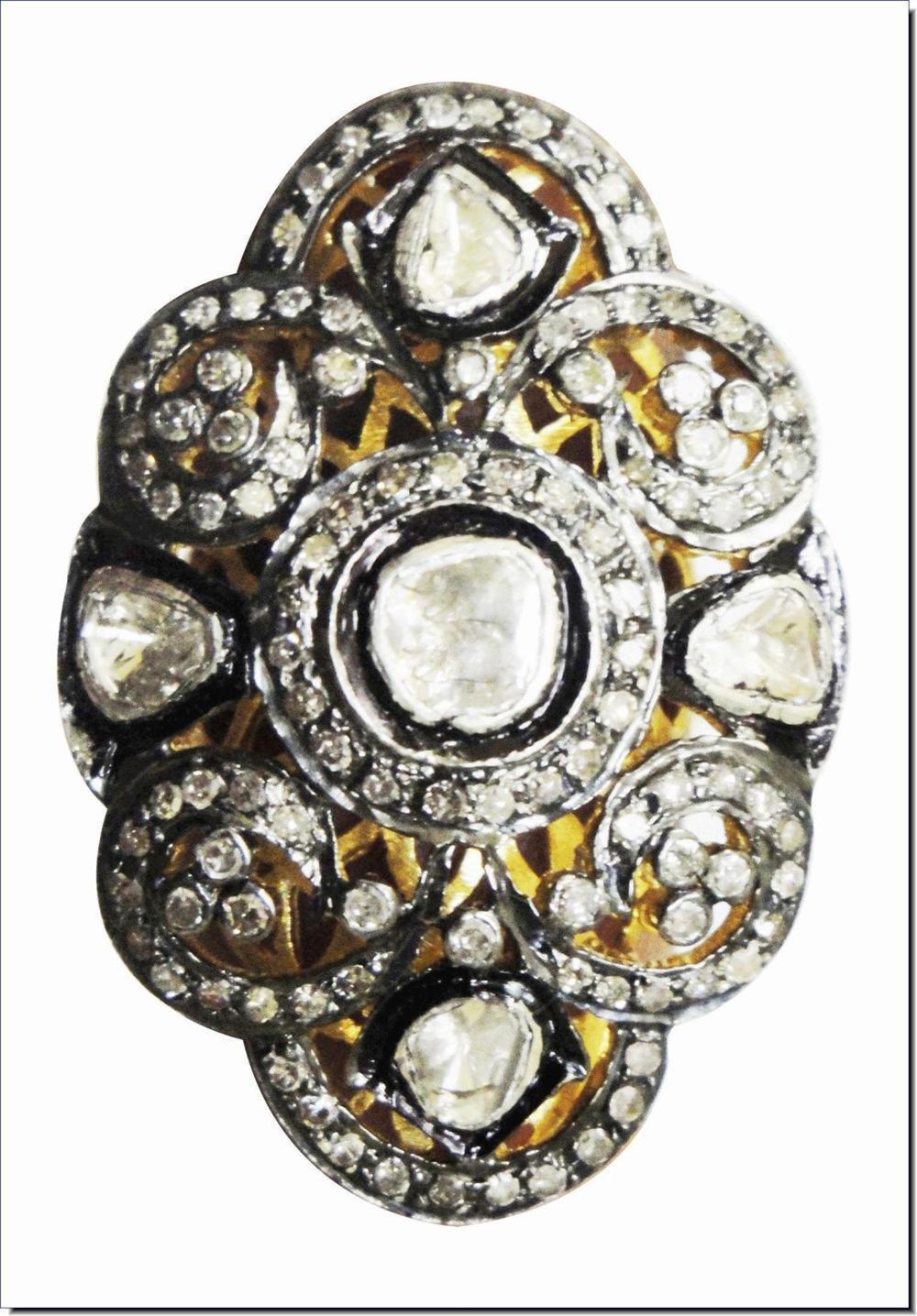 vintage engagement rings 2.76 Tcw Rose Cut Diamond 925 Sterling Silver antique vintage jewelry