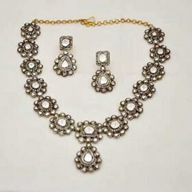 victorian necklace 13.25 Tcw  Rose Cut Diamond 925 Sterling Silver vintage jewelry