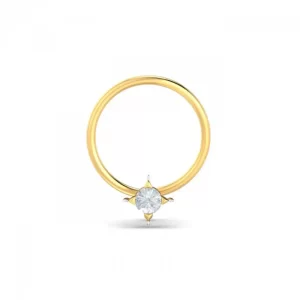 ShimmerBloom Diamond Nose Pin In 14Kt Yellow Gold (0.25 gram) with Diamonds (0.05 Ct)