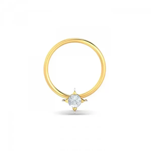 ShimmerBloom Diamond Nose Pin In 14Kt Yellow Gold (0.25 gram) with Diamonds (0.05 Ct)