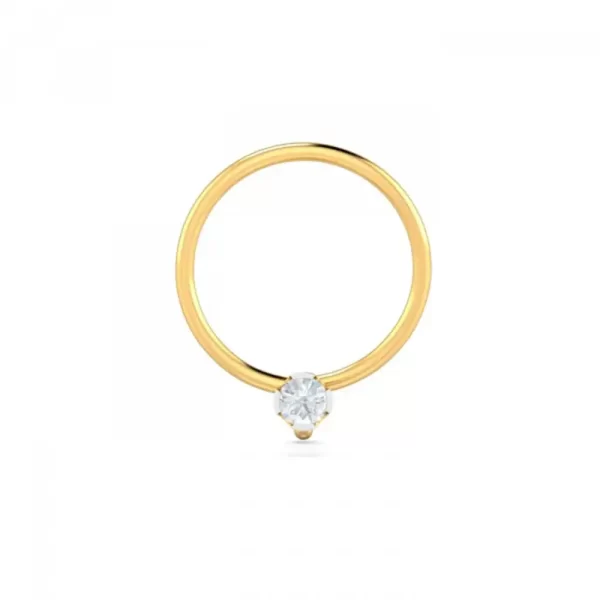 SparkleSway Diamond Nose Pin In 14Kt Yellow Gold (0.15 gram) with Diamonds (0.03 Ct)
