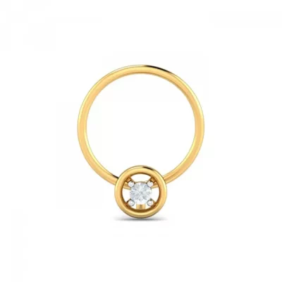 LusterGlimpse Diamond Nose Pin In 14Kt Yellow Gold (0.25 gram) with Diamonds (0.05 Ct)