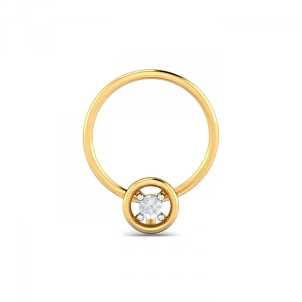 LusterGlimpse Diamond Nose Pin In 14Kt Yellow Gold (0.25 gram) with Diamonds (0.05 Ct)