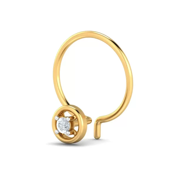 LusterGlimpse Diamond Nose Pin In 14Kt Yellow Gold (0.25 gram) with Diamonds (0.05 Ct) - Image 4