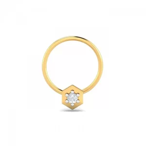 BrillianceBeam Diamond Nose Pin In 14Kt Yellow Gold (0.25 gram) with Diamonds (0.05 Ct)