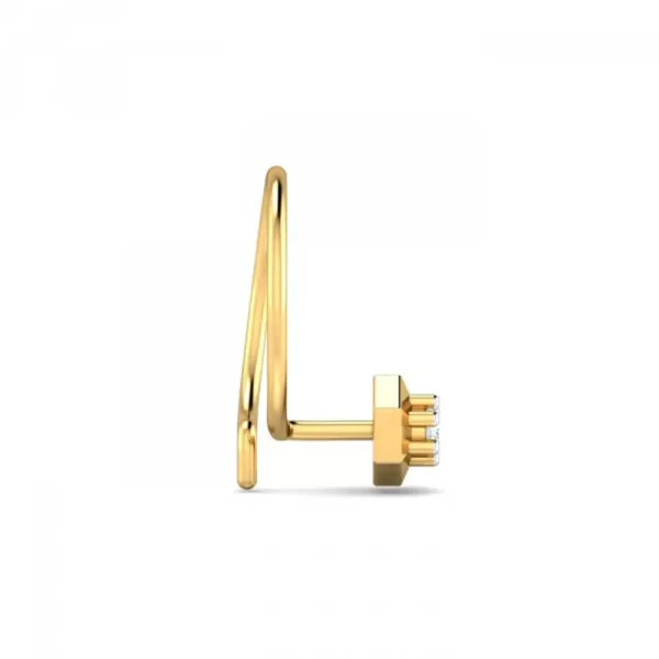BrillianceBeam Diamond Nose Pin In 14Kt Yellow Gold (0.25 gram) with Diamonds (0.05 Ct) - Image 3
