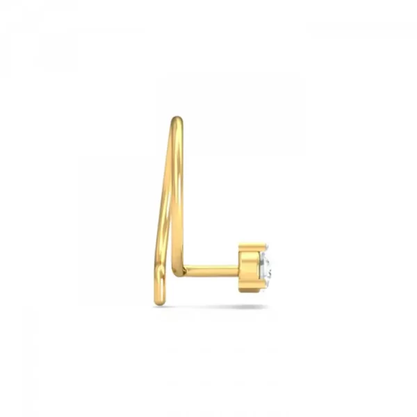 TwinkleWhisper Diamond Nose Pin In 14Kt Yellow Gold (0.25 gram) with Diamonds (0.05 Ct) - Image 2