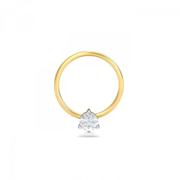 TwinkleWhisper Diamond Nose Pin In 14Kt Yellow Gold (0.25 gram) with Diamonds (0.05 Ct) - Image 3