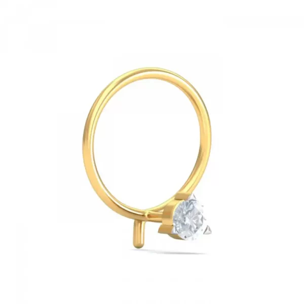 TwinkleWhisper Diamond Nose Pin In 14Kt Yellow Gold (0.25 gram) with Diamonds (0.05 Ct) - Image 4