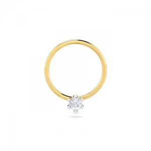 GleamGlow Diamond Nose Pin In 14Kt Yellow Gold (0.2 gram) with Diamonds (0.04 Ct)