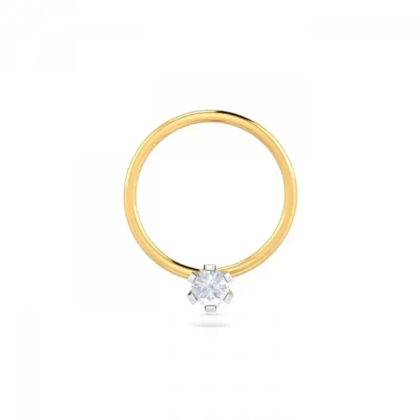 GleamGlow Diamond Nose Pin In 14Kt Yellow Gold (0.2 gram) with Diamonds (0.04 Ct)