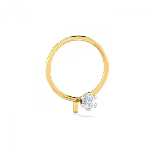GleamGlow Diamond Nose Pin In 14Kt Yellow Gold (0.2 gram) with Diamonds (0.04 Ct) - Image 2