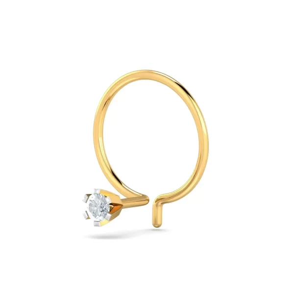 GleamGlow Diamond Nose Pin In 14Kt Yellow Gold (0.2 gram) with Diamonds (0.04 Ct) - Image 4