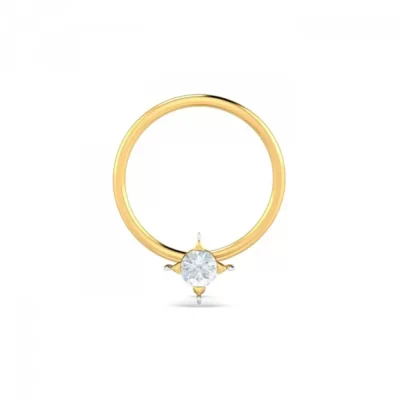 SparkleBreeze Diamond Nose Pin In 14Kt Yellow Gold (0.2 gram) with Diamonds (0.04 Ct)