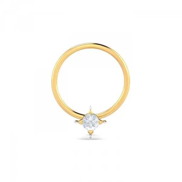SparkleBreeze Diamond Nose Pin In 14Kt Yellow Gold (0.2 gram) with Diamonds (0.04 Ct)