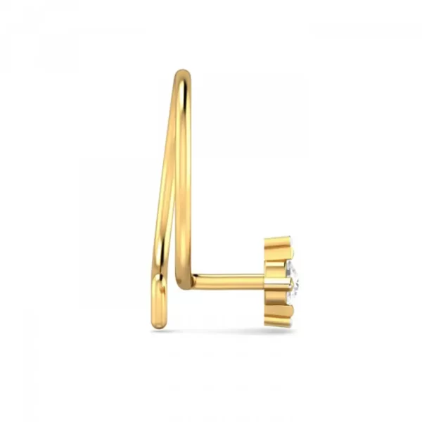 SparkleBreeze Diamond Nose Pin In 14Kt Yellow Gold (0.2 gram) with Diamonds (0.04 Ct) - Image 3